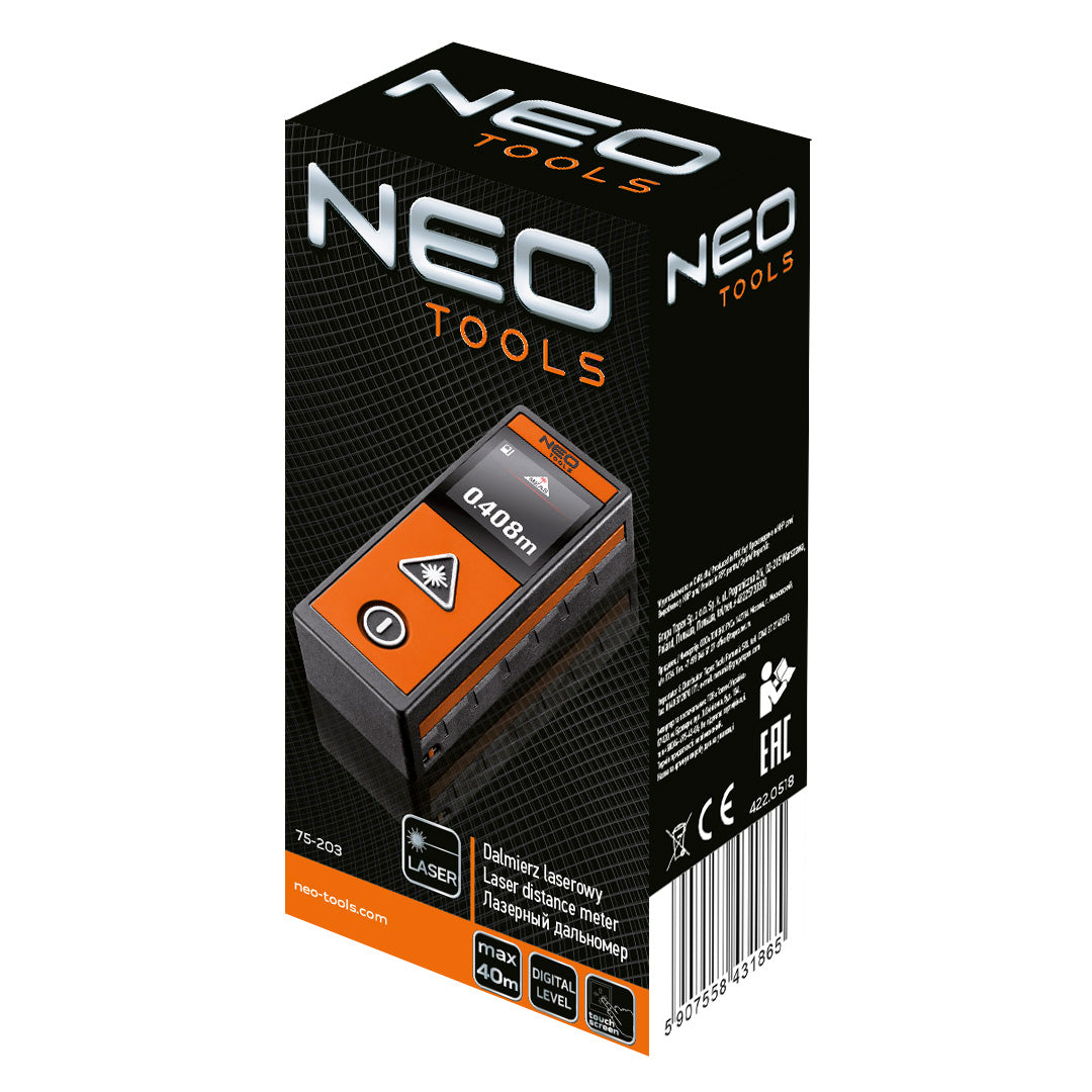 Laserový diaľkomer, rozsah práce 0,2 - 40 m od NEO TOOLS nájdeš na naravis.sk