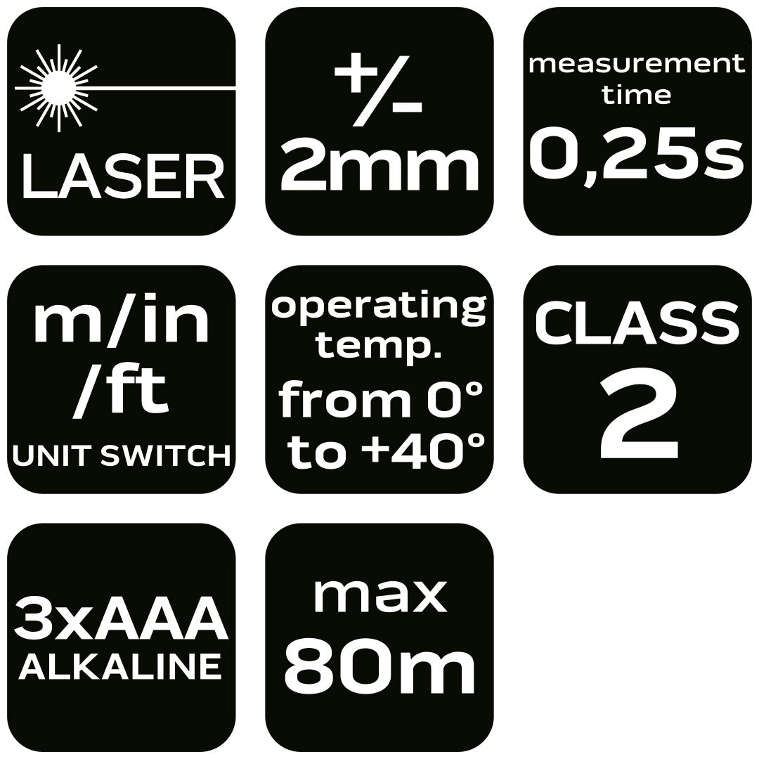 Laserový merač vzdialenosti, dosah 80 m, IP54 od NEO TOOLS nájdeš na naravis.sk