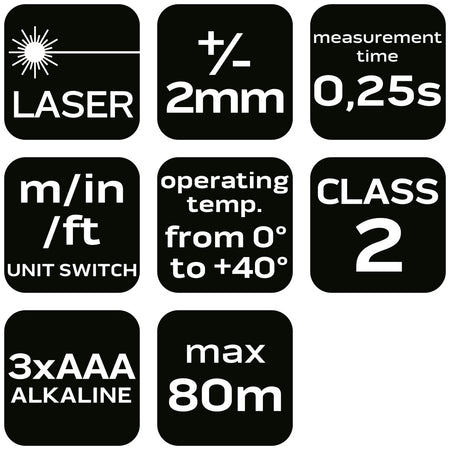 Laserový merač vzdialenosti, dosah 80 m, IP54 od NEO TOOLS nájdeš na naravis.sk