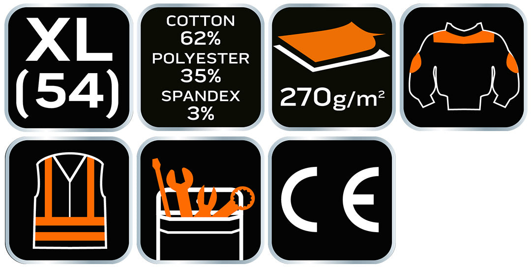 Pracovná blúzka PREMIUM, 62% bavlna, 35% polyester, 3% elastan, veľkosť XL od NEO TOOLS nájdeš na naravis.sk