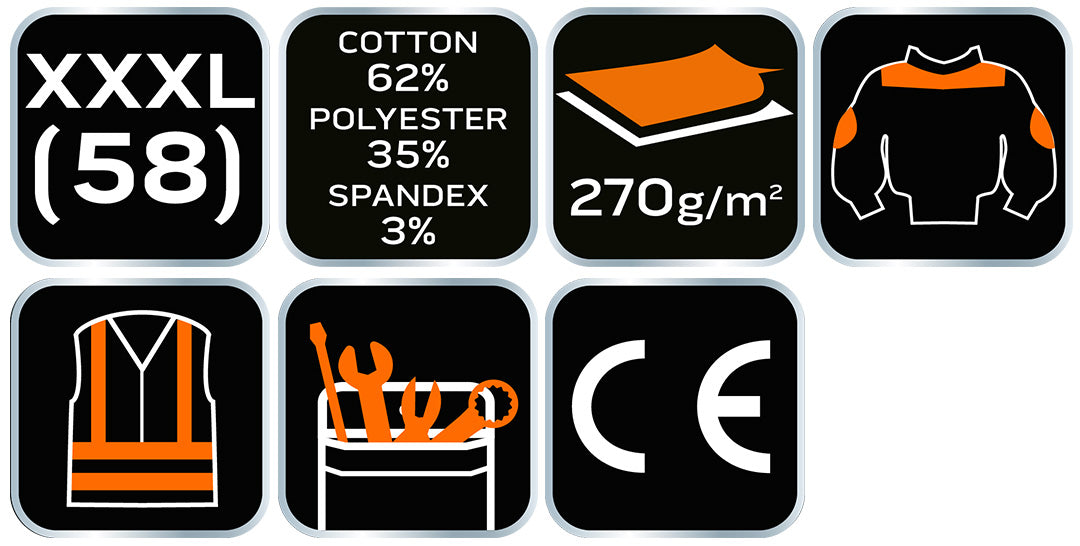 Pracovná blúzka PREMIUM, 62% bavlna, 35% polyester, 3% elastan, veľkosť XXXL od NEO TOOLS nájdeš na naravis.sk