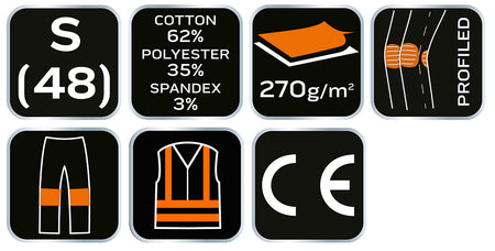 Pracovné nohavice PREMIUM, 62% bavlna, 35% polyester, 3% elastan, veľkosť S od NEO TOOLS nájdeš na naravis.sk