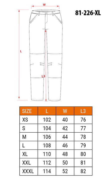 Pracovné nohavice PREMIUM, 62% bavlna, 35% polyester, 3% elastan, veľkosť XL od NEO TOOLS nájdeš na naravis.sk
