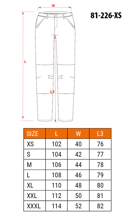 Pracovné nohavice PREMIUM, 62% bavlna, 35% polyester, 3% elastan, veľkosť XS od NEO TOOLS nájdeš na naravis.sk