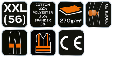 Pracovné nohavice PREMIUM, 62% bavlna, 35% polyester, 3% elastan, veľkosť XXL od NEO TOOLS nájdeš na naravis.sk