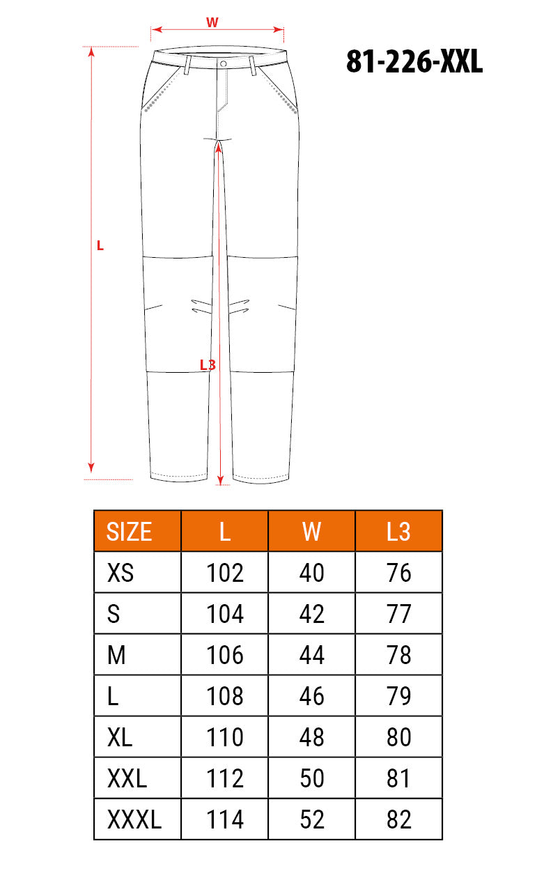 Pracovné nohavice PREMIUM, 62% bavlna, 35% polyester, 3% elastan, veľkosť XXL od NEO TOOLS nájdeš na naravis.sk