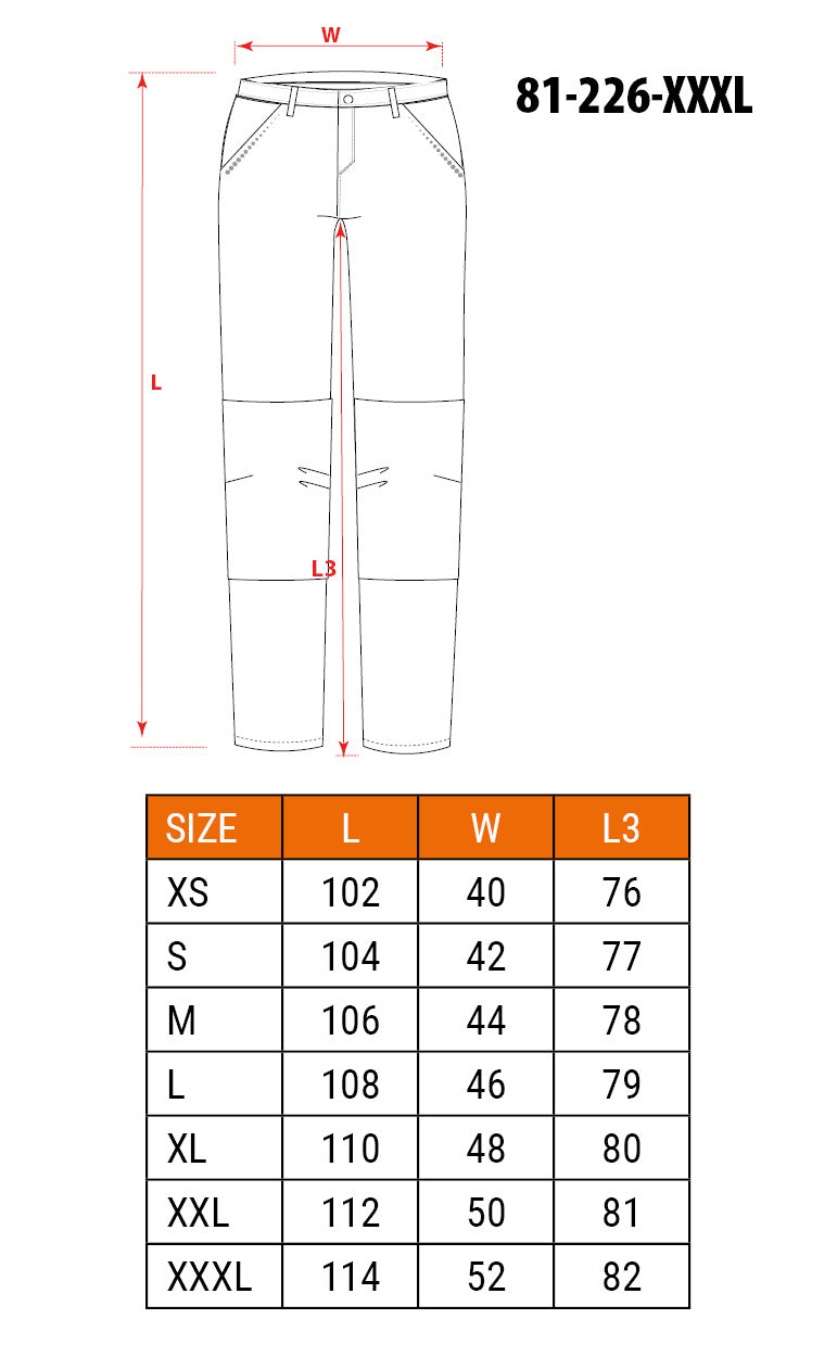 Pracovné nohavice PREMIUM, 62% bavlna, 35% polyester, 3% elastan, veľkosť XXXL od NEO TOOLS nájdeš na naravis.sk