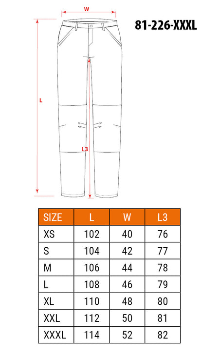 Pracovné nohavice PREMIUM, 62% bavlna, 35% polyester, 3% elastan, veľkosť XXXL od NEO TOOLS nájdeš na naravis.sk