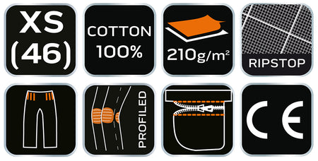 Pracovné nohavice PREMIUM, 100% bavlna, ripstop, veľkosť XS od NEO TOOLS nájdeš na naravis.sk