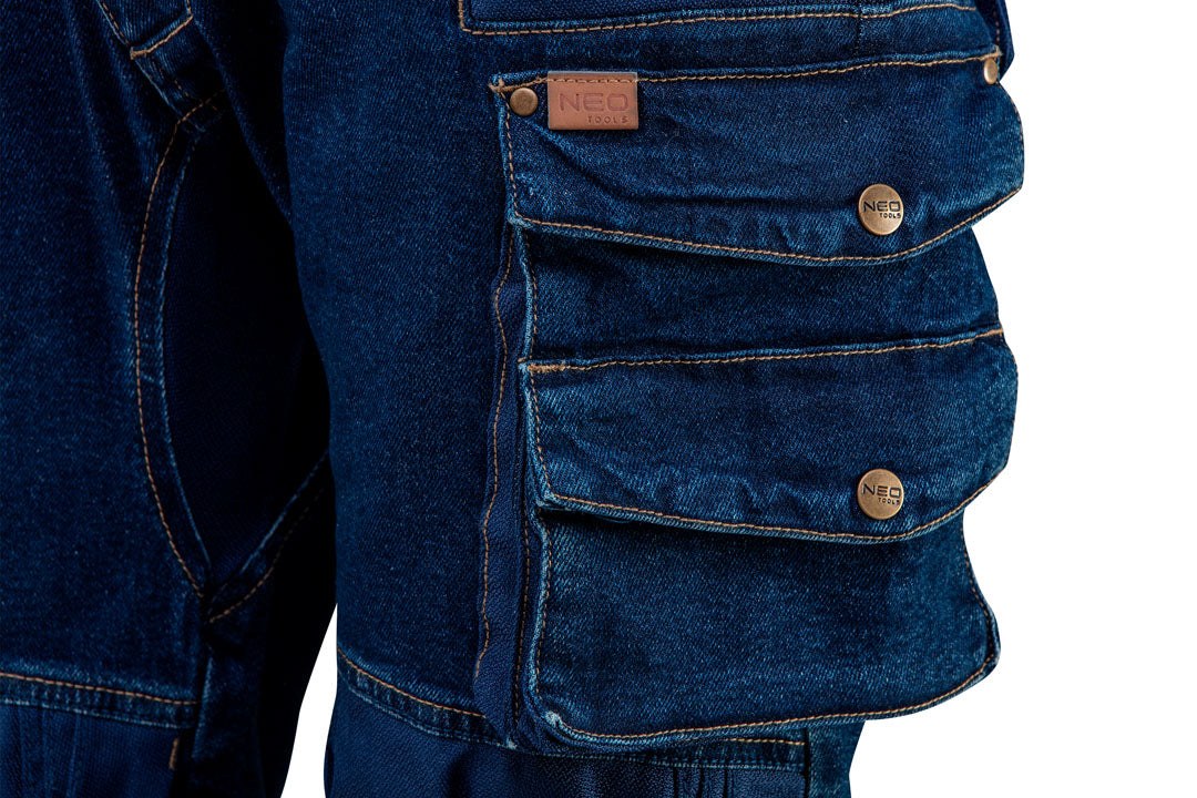 Pracovné nohavice DENIM, zosilnené kolená, veľkosť XXXL od NEO TOOLS nájdeš na naravis.sk
