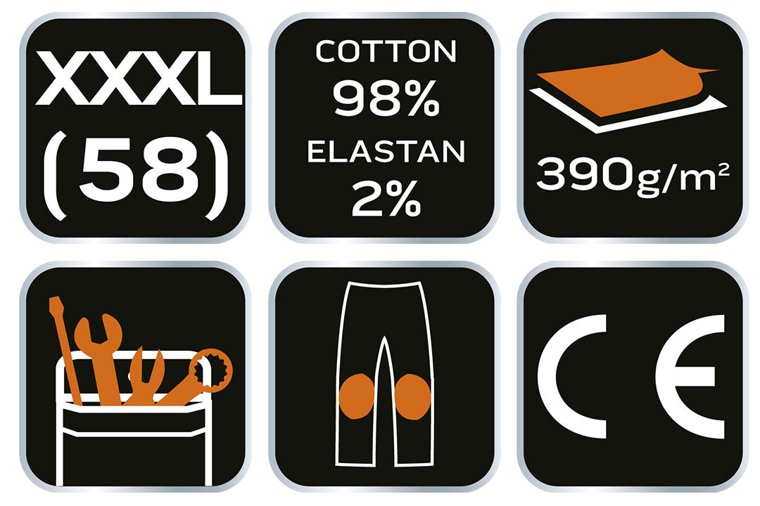 Pracovné nohavice DENIM, zosilnené kolená, veľkosť XXXL od NEO TOOLS nájdeš na naravis.sk