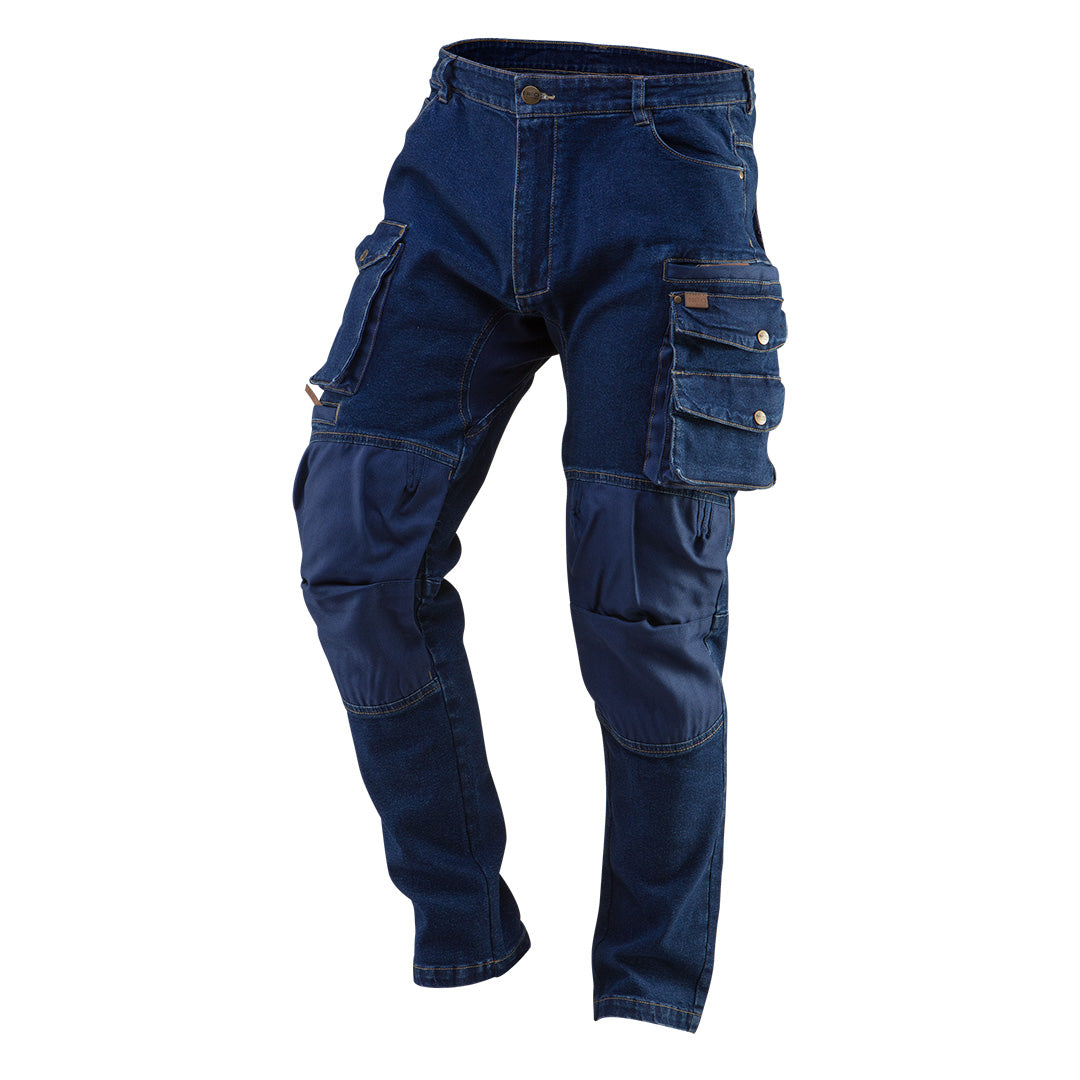 Pracovné nohavice DENIM, zosilnené kolená, veľkosť XXXL od NEO TOOLS nájdeš na naravis.sk