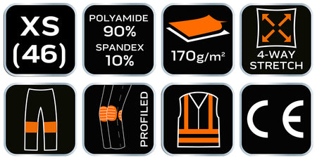 PREMIUM,4-cestné elastické pracovné nohavice, veľkosť XS od NEO TOOLS nájdeš na naravis.sk