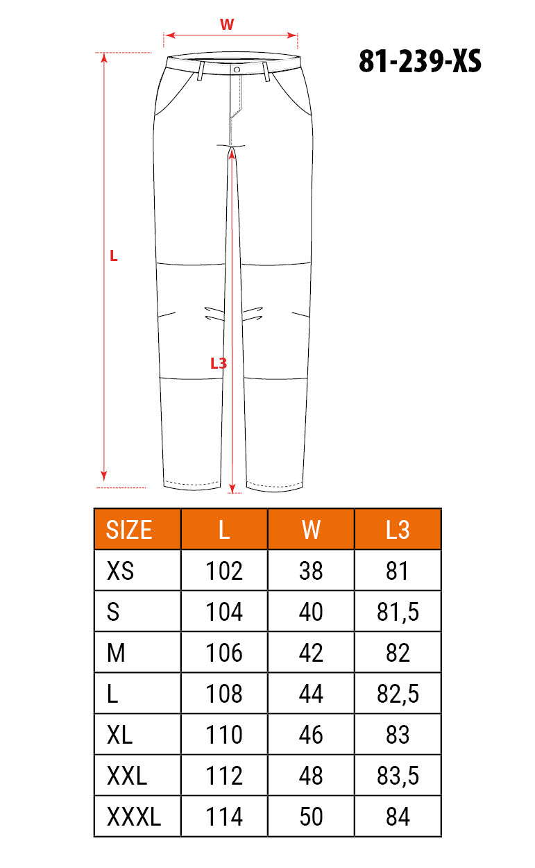 Pracovné nohavice HD Slim, odnímateľné vrecká, veľkosť XS od NEO TOOLS nájdeš na naravis.sk