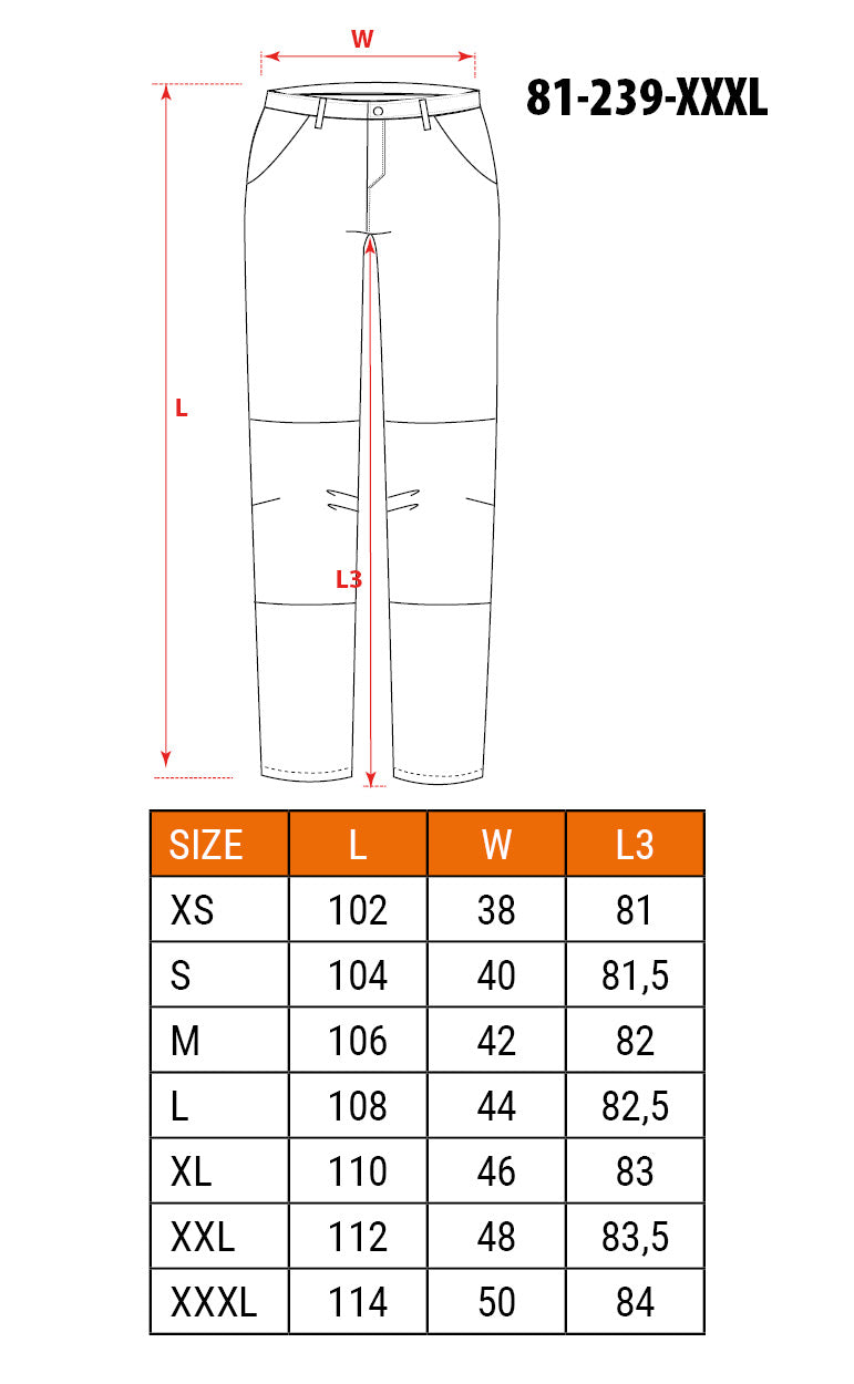 Pracovné nohavice HD Slim, odnímateľné vrecká, veľkosť XXXL od NEO TOOLS nájdeš na naravis.sk
