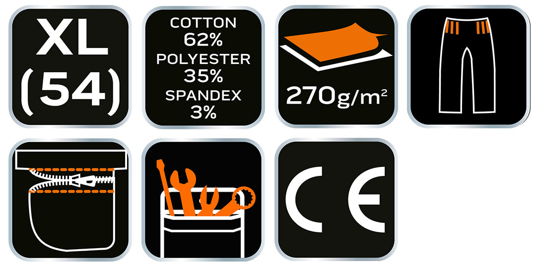 PREMIUM krátke šortky, 62% bavlna, 35% polyester, 3% elastan, veľkosť XL od NEO TOOLS nájdeš na naravis.sk