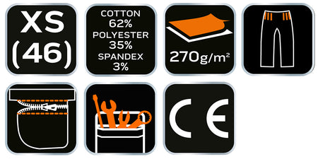 Krátke šortky PREMIUM, 62% bavlna, 35% polyester, 3% elastan, veľkosť XS od NEO TOOLS nájdeš na naravis.sk