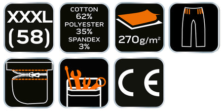 Krátke šortky PREMIUM, 62% bavlna, 35% polyester, 3% elastan, veľkosť XXXL od NEO TOOLS nájdeš na naravis.sk