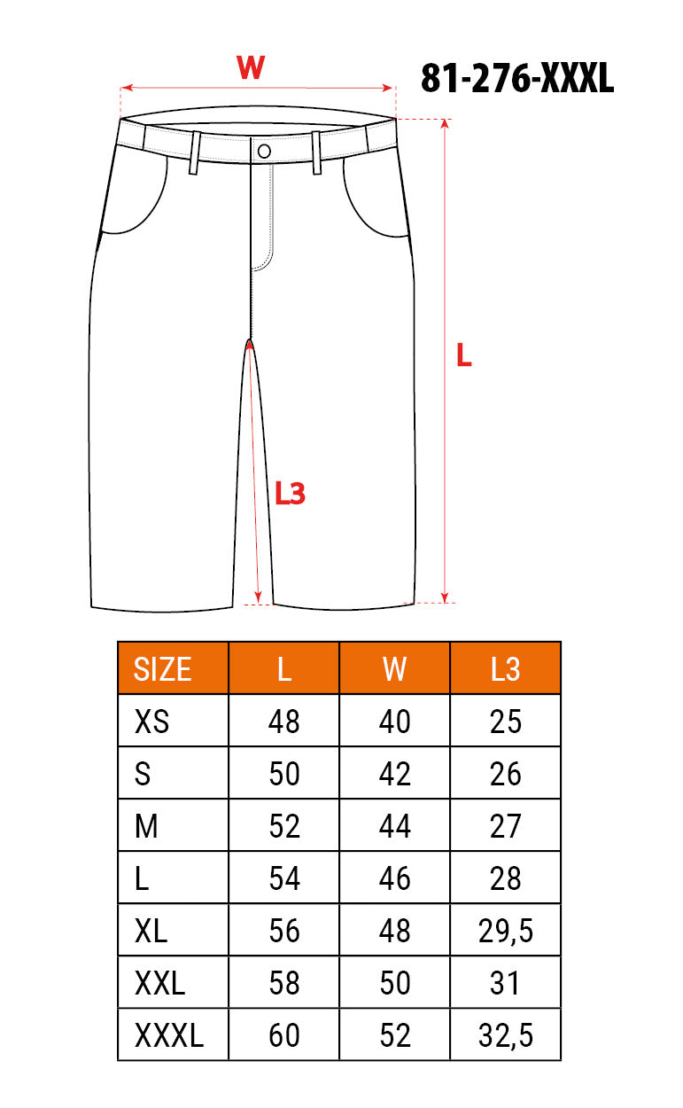 Krátke šortky PREMIUM, 62% bavlna, 35% polyester, 3% elastan, veľkosť XXXL od NEO TOOLS nájdeš na naravis.sk