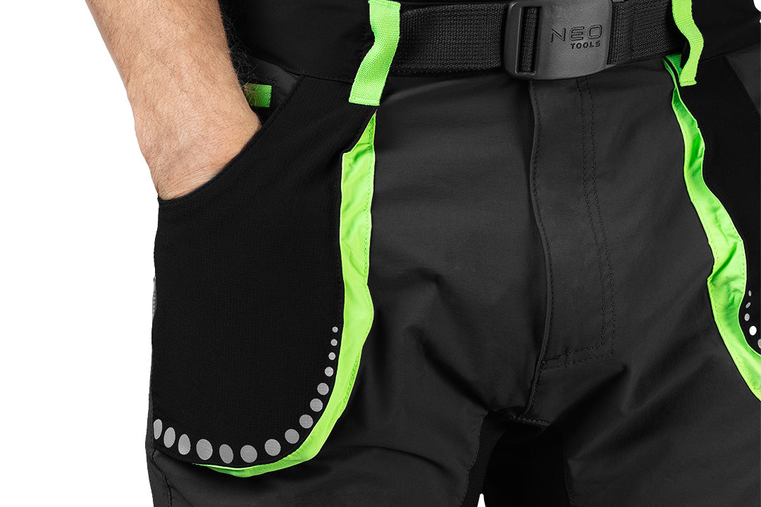 Krátke šortky PREMIUM, 4-cestný streč, čierne, veľkosť XXXL od NEO TOOLS nájdeš na naravis.sk