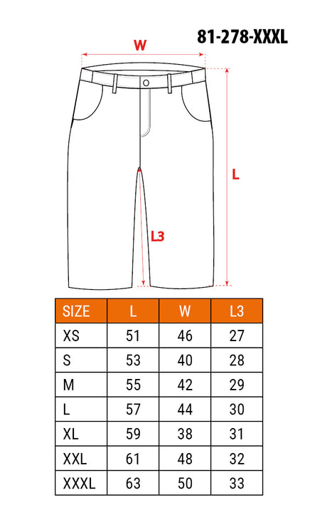 Krátke pracovné šortky HD Slim, pás, veľkosť XXXL od NEO TOOLS nájdeš na naravis.sk