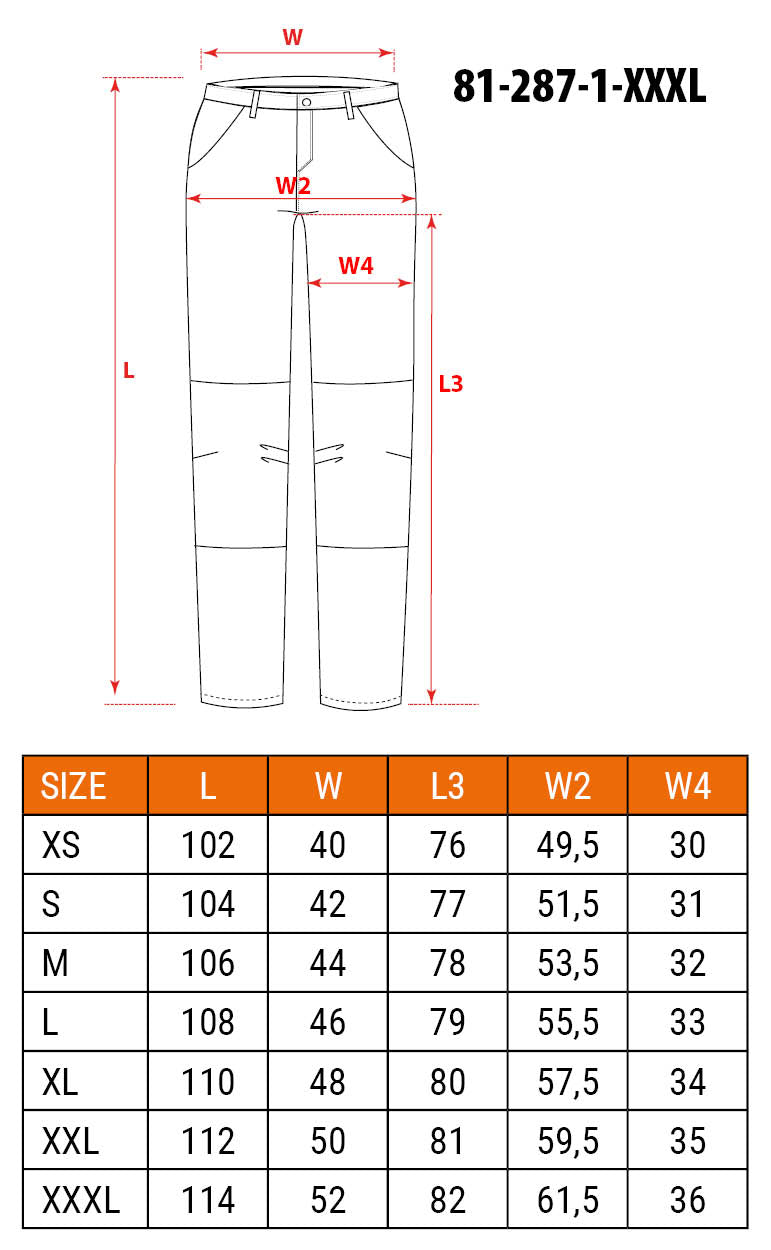 Pracovné nohavice Mix&Match, Canvas, hnedé, veľkosť XXXL od NEO TOOLS nájdeš na naravis.sk