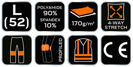 Pracovné nohavice PREMIUM, 4 way stretch, čierne, veľkosť L od NEO TOOLS nájdeš na naravis.sk