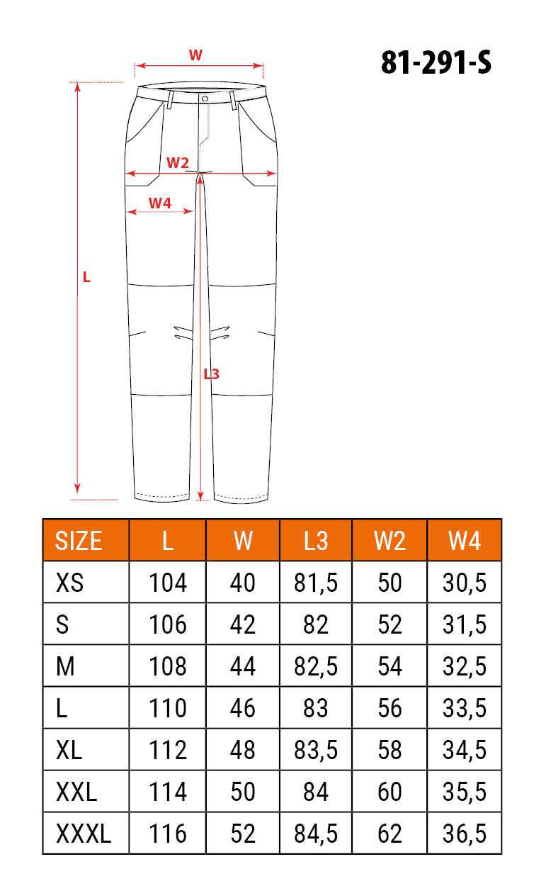 Pracovné nohavice OUTDOOR, 4-cestný elastický materiál, horčicová farba, veľkosť S od NEO TOOLS nájdeš na naravis.sk
