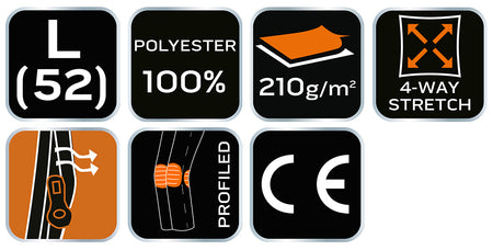 Pracovné nohavice OUTDOOR, 4-cestný elastický materiál, horčicovo šedá, veľkosť L od NEO TOOLS nájdeš na naravis.sk