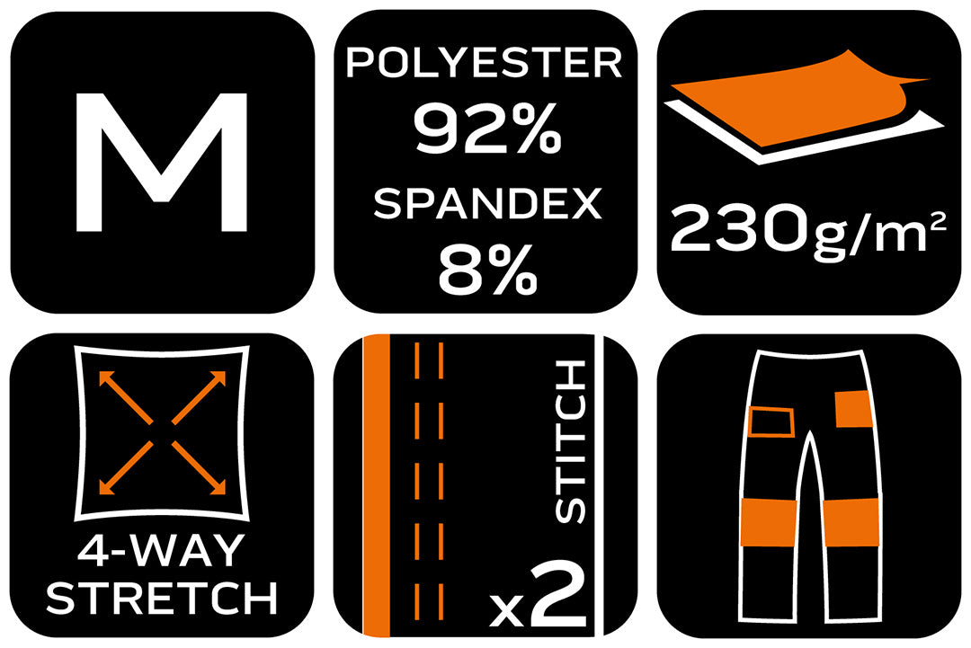 Pracovné nohavice Mix&Match, 4-cestný streč, čierno-zelené, veľkosť M od NEO TOOLS nájdeš na naravis.sk