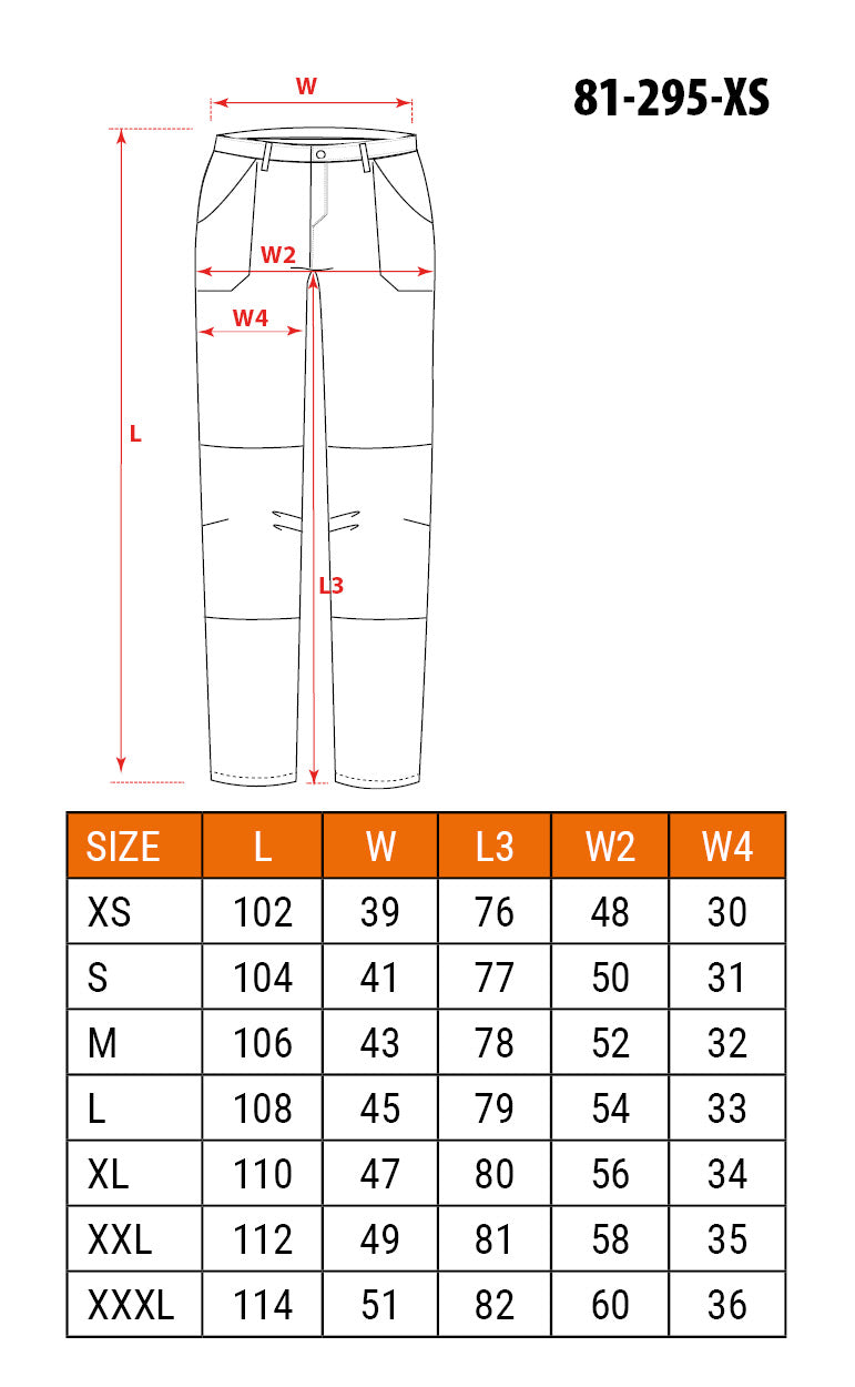 Pracovné nohavice Mix&Match, 4-cestný elastický materiál, čierno-oranžové, veľkosť XS od NEO TOOLS nájdeš na naravis.sk