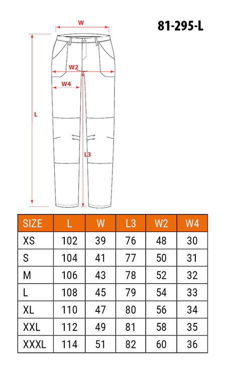 Pracovné nohavice Mix&Match, 4-cestný elastický materiál, tmavomodro-zelené, veľkosť L od NEO TOOLS nájdeš na naravis.sk