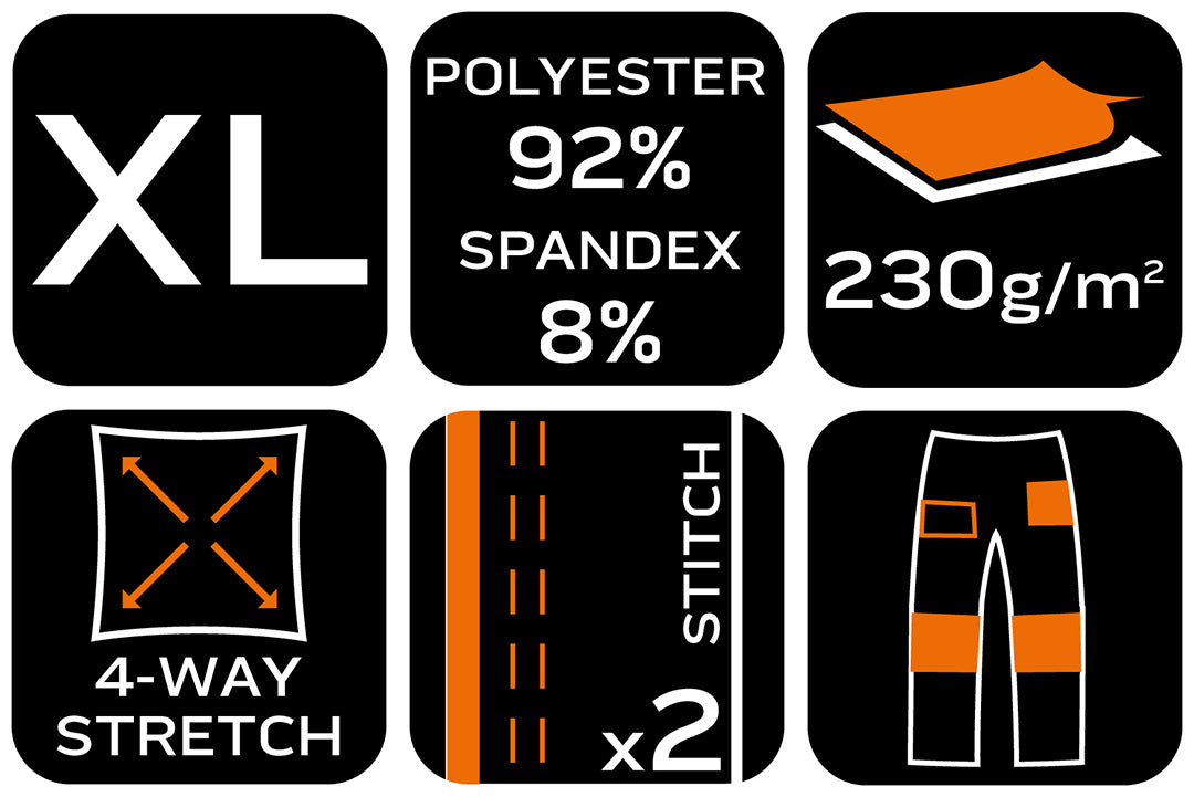 Pracovné nohavice Mix&Match, 4-cestný streč, tmavomodro-zelené, veľkosť XL od NEO TOOLS nájdeš na naravis.sk