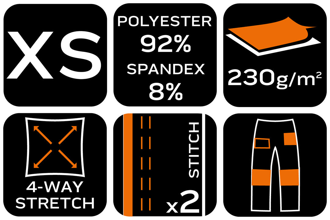 Pracovné nohavice Mix&Match, 4-cestný elastický materiál, tmavomodro-zelené, veľkosť XS od NEO TOOLS nájdeš na naravis.sk