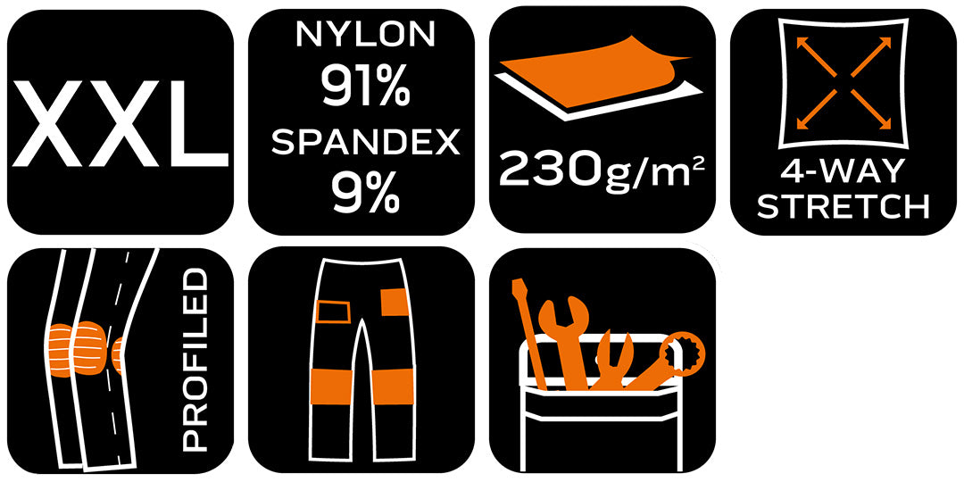 Pracovné nohavice Mix&Match, 4-cestný elastický materiál, s puzdrami, Cordura, šedá/čierna, veľkosť XXL od NEO TOOLS nájdeš na naravis.sk