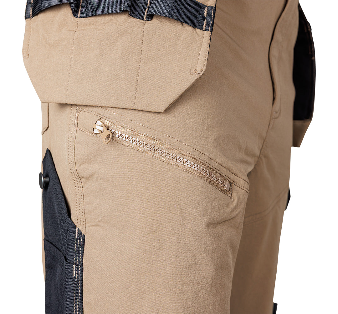 Pracovné nohavice Mix&Match, 4-cestný streč, s puzdrami, Cordura, béžová/čierna, veľkosť M od NEO TOOLS nájdeš na naravis.sk