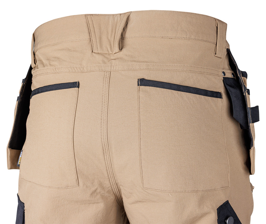 Pracovné nohavice Mix&Match, 4-cestný streč, s puzdrami, Cordura, béžová/čierna, veľkosť M od NEO TOOLS nájdeš na naravis.sk