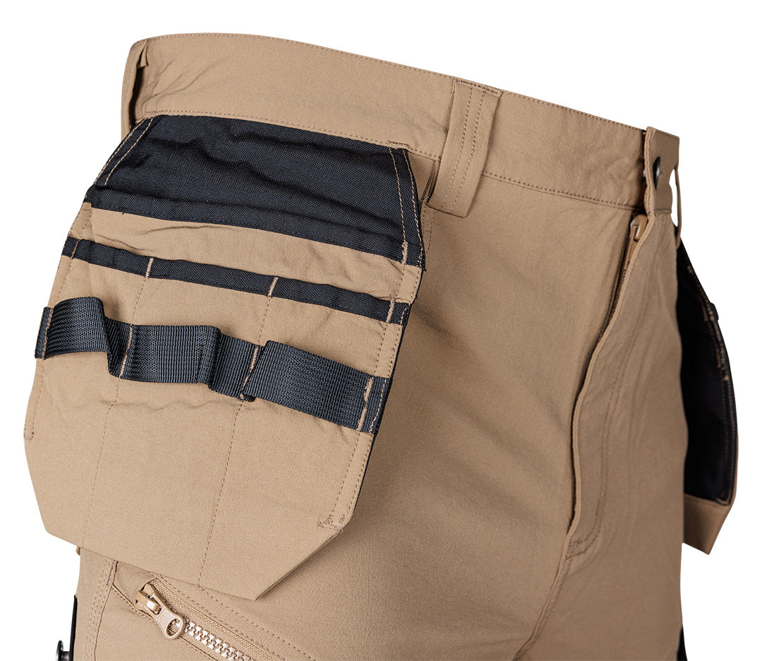 Pracovné nohavice Mix&Match, 4-cestný streč, s puzdrami, Cordura, béžová a čierna, veľkosť XS od NEO TOOLS nájdeš na naravis.sk