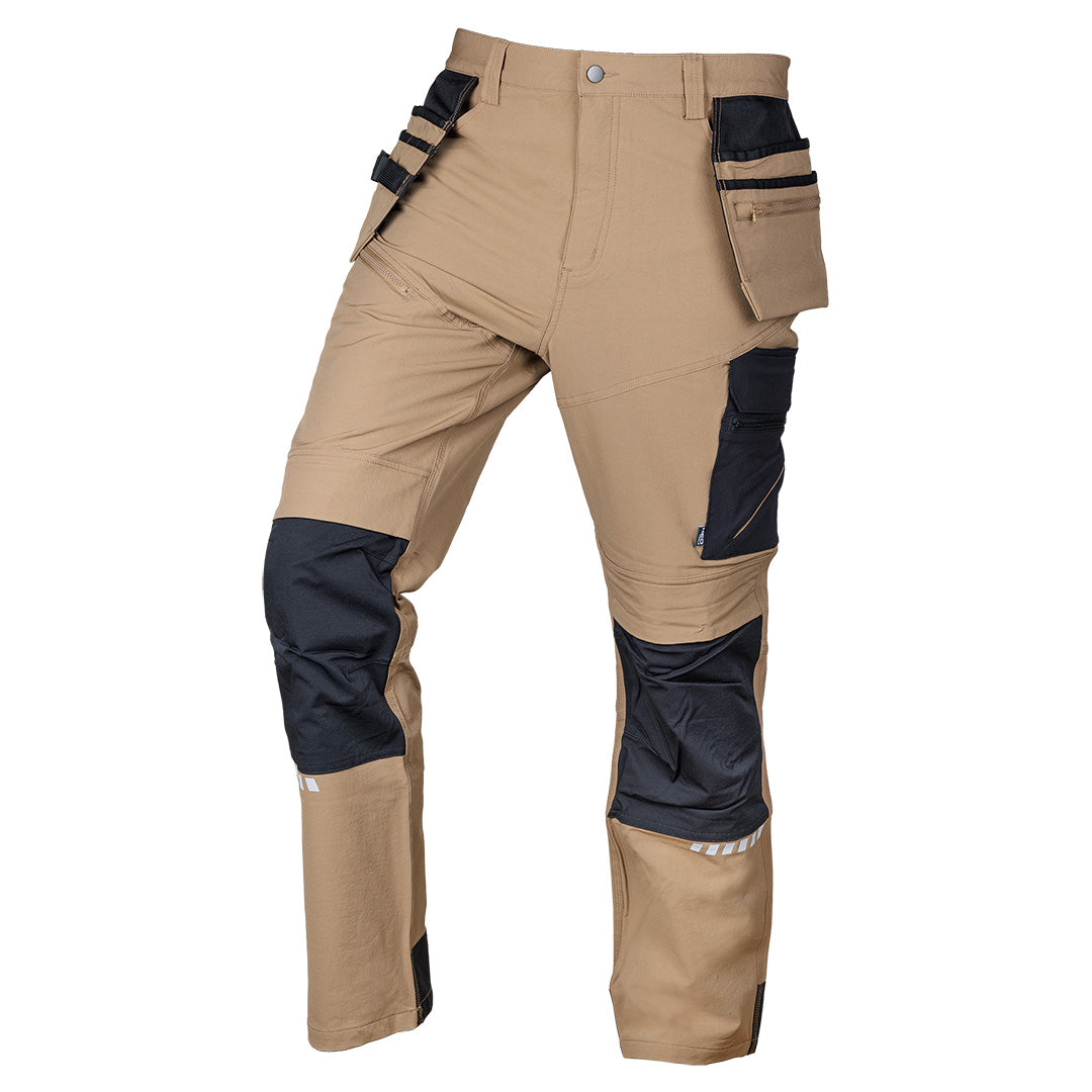 Pracovné nohavice Mix&Match, 4-cestný streč, s puzdrami, Cordura, béžová/čierna, veľkosť XXXL od NEO TOOLS nájdeš na naravis.sk