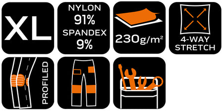 Pracovné nohavice Mix&Match, 4-cestný streč, s puzdrami, Cordura, čierne, veľkosť XL od NEO TOOLS nájdeš na naravis.sk