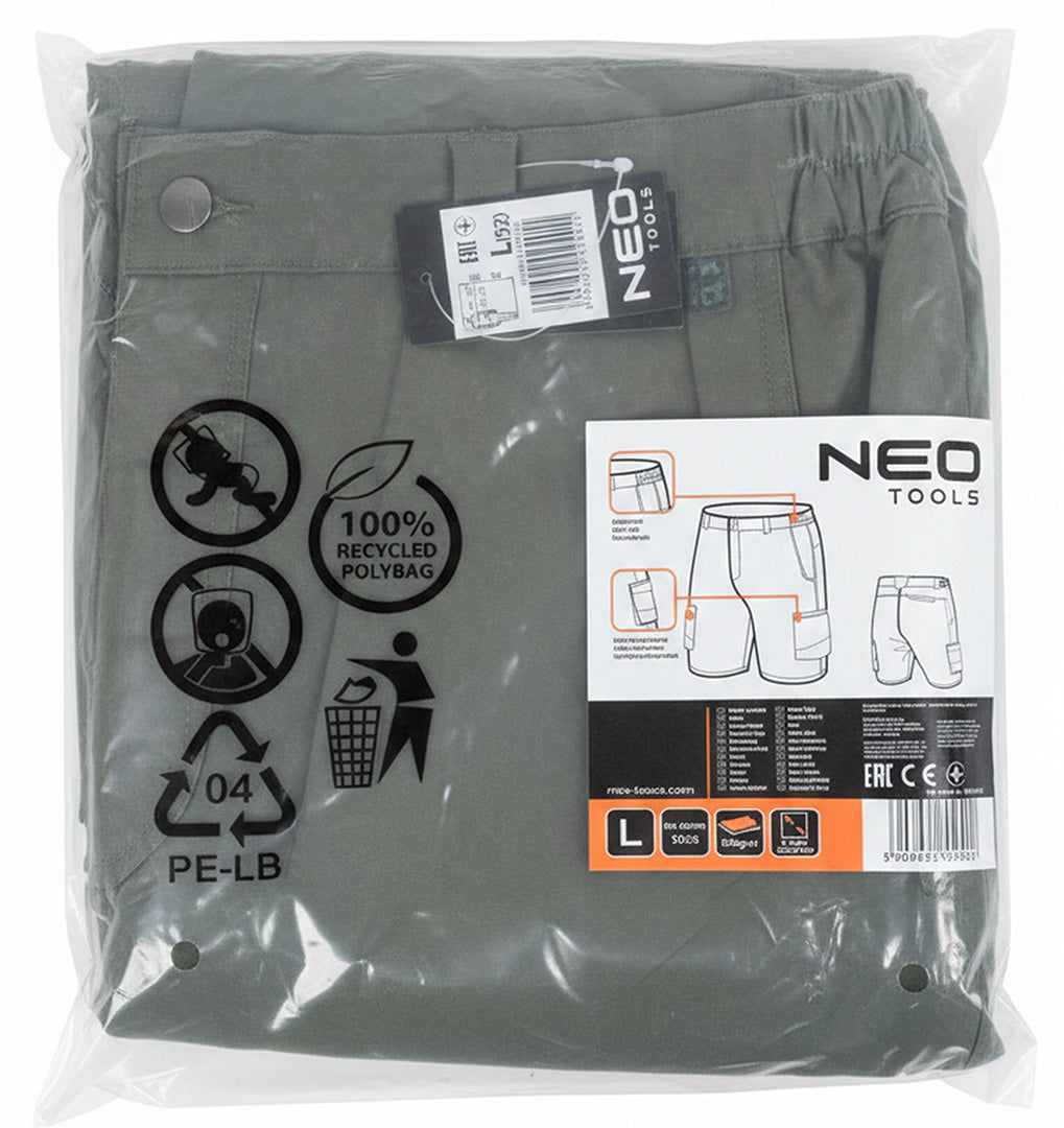 Mix&Match 2-cestné elastické krátke šortky, zelené, veľkosť L od NEO TOOLS nájdeš na naravis.sk