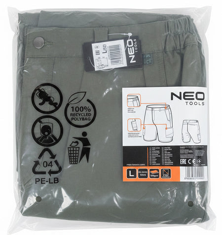 Mix&Match 2-cestné elastické krátke šortky, zelené, veľkosť L od NEO TOOLS nájdeš na naravis.sk
