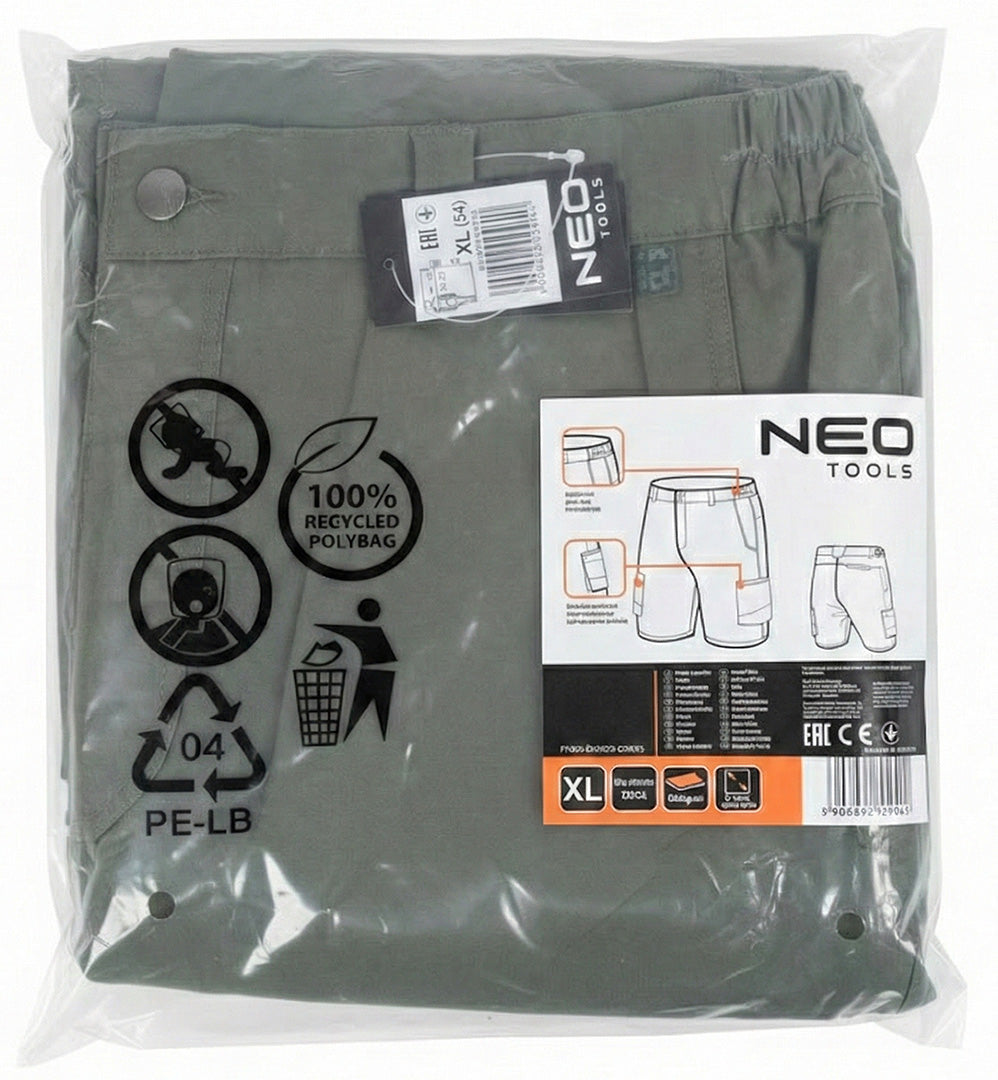 Mix&Match 2-cestné elastické krátke šortky, zelené, veľkosť XL od NEO TOOLS nájdeš na naravis.sk