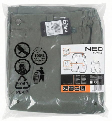 Mix&Match 2-cestné elastické krátke šortky, zelené, veľkosť XL od NEO TOOLS nájdeš na naravis.sk
