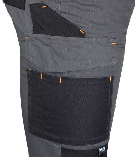 Pracovné nohavice Mix&Match, plátno, výstuhy Cordura, sivá/čierna, veľkosť L od NEO TOOLS nájdeš na naravis.sk
