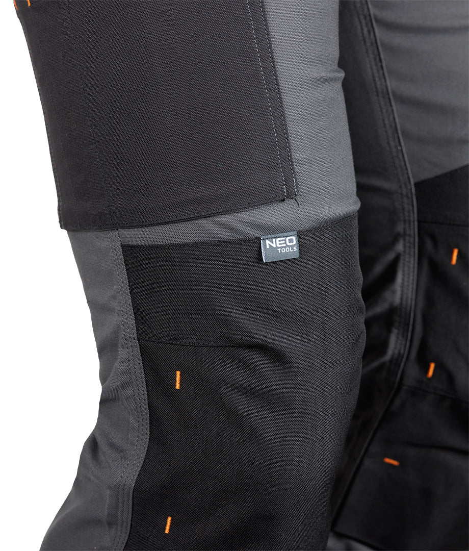 Pracovné nohavice Mix&Match, plátno, výstuhy Cordura, sivá/čierna, veľkosť M od NEO TOOLS nájdeš na naravis.sk