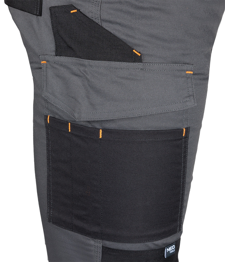 Pracovné nohavice Mix&Match, plátno, výstuhy Cordura, sivá/čierna, veľkosť XL od NEO TOOLS nájdeš na naravis.sk