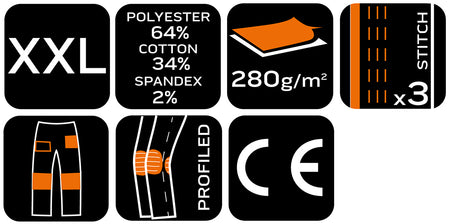 Pracovné nohavice Mix&Match, plátno, výstuhy Cordura, sivá/čierna, veľkosť XXL od NEO TOOLS nájdeš na naravis.sk