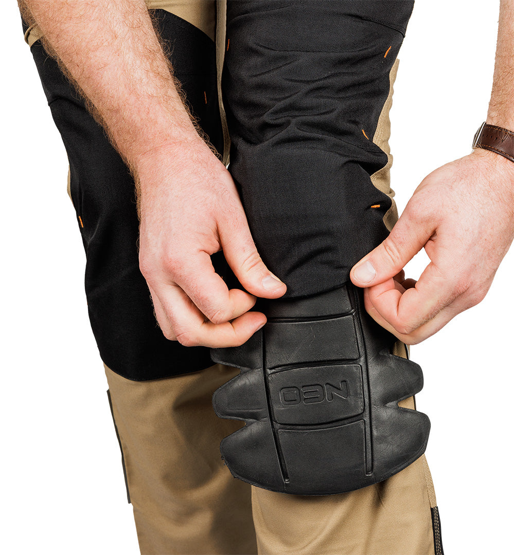 Pracovné nohavice Mix&Match, plátno, výstuhy Cordura, béžová a čierna, veľkosť XXXL od NEO TOOLS nájdeš na naravis.sk