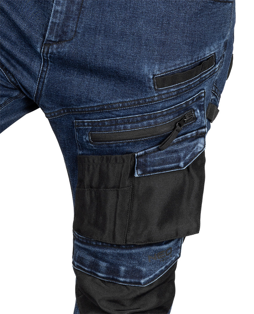 Pracovné nohavice DENIM, Oxfordské výstuhy, námornícka modrá, veľkosť XXXL od NEO TOOLS nájdeš na naravis.sk